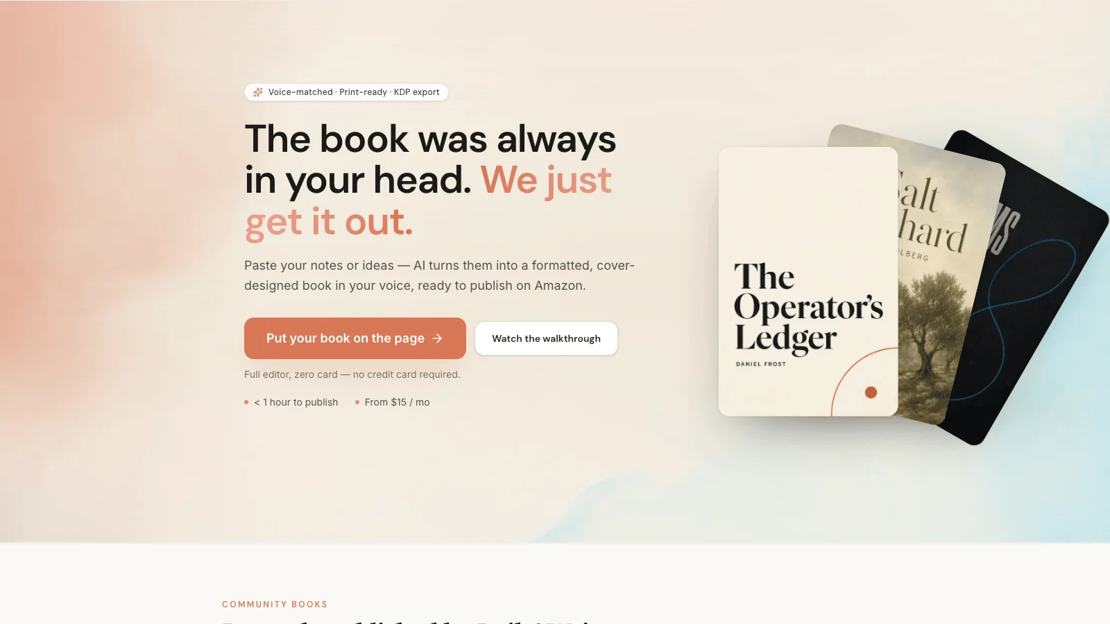 Built and Written homepage at builtwritten.com