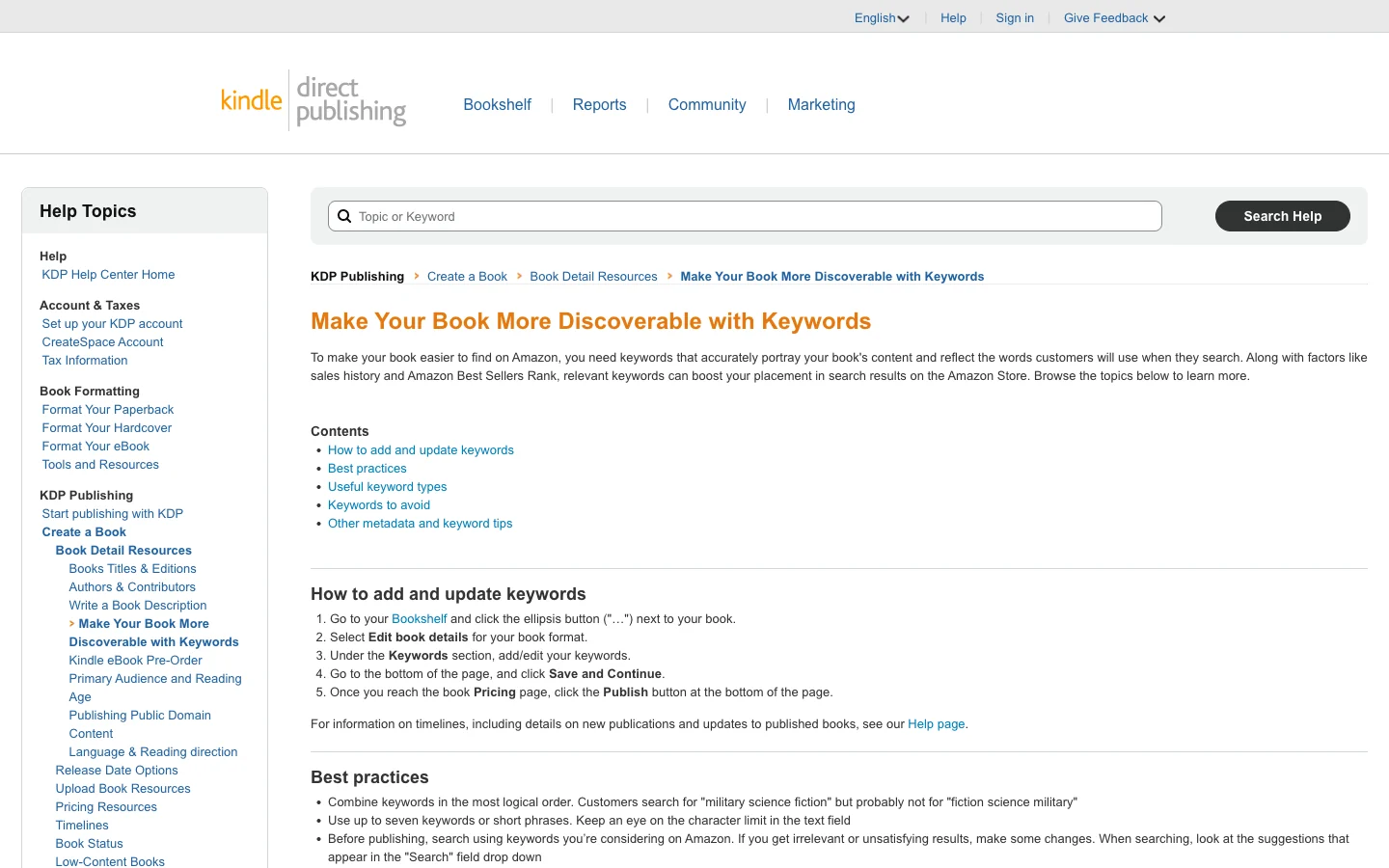 The seven KDP backend keyword fields in the Amazon publishing flow, each with a fifty-character limit, shown filled with reader search phrases