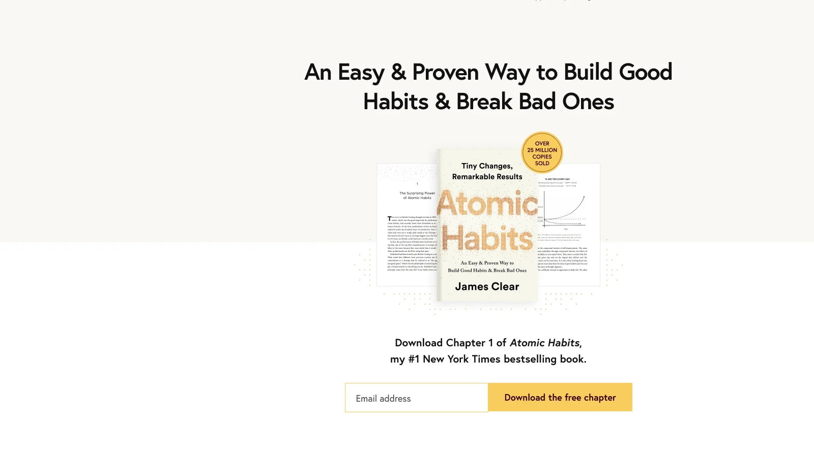 James Clear's author site as an example of Position and Platform layers working together