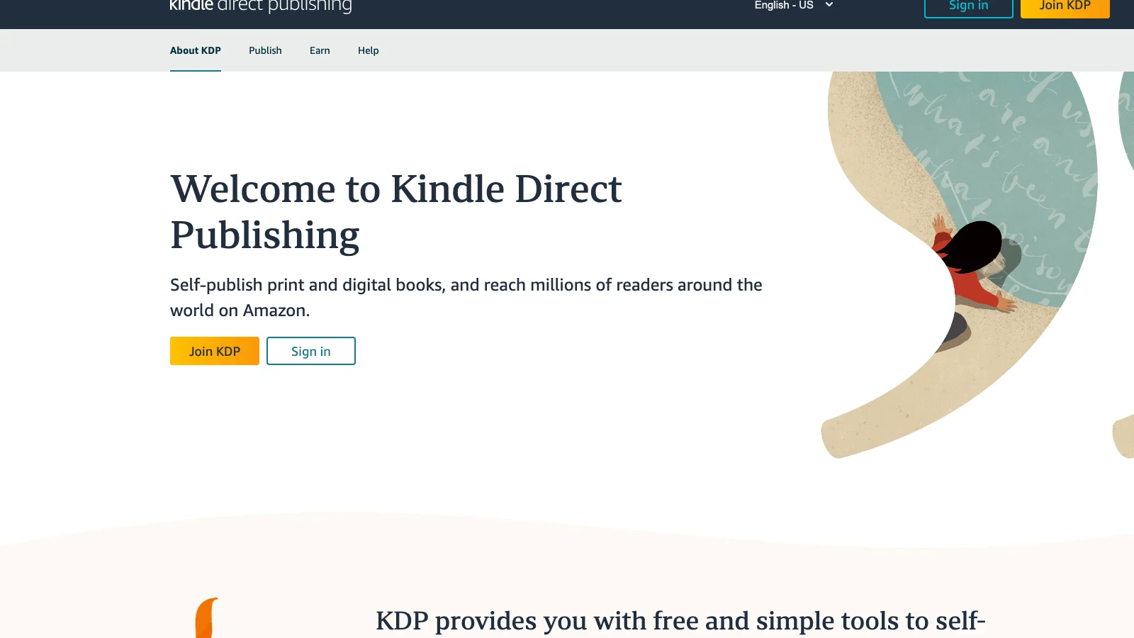 Amazon KDP dashboard, the free self-publishing platform entrepreneurs use to publish directly